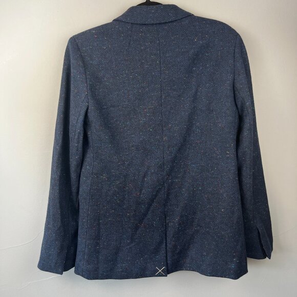J. Crew Womens Boyfriend English Wool Blazer Navy Speckled Size 4 NWT Preppy - Picture 6 of 8